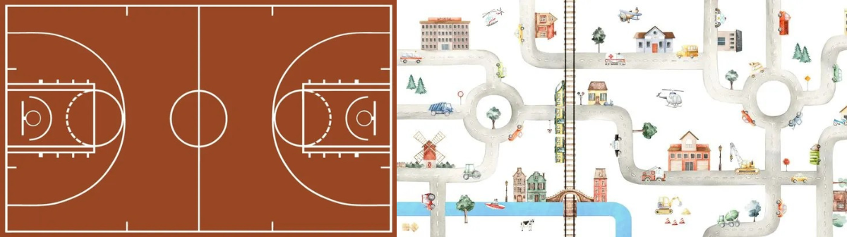 http://The%20two%20images%20selected%20for%20the%20dream%20house%20-%20an%20illustrated%20basketball%20court%20and%20an%20illustrated%20city%20street%20with%20cards%20and%20vehicles